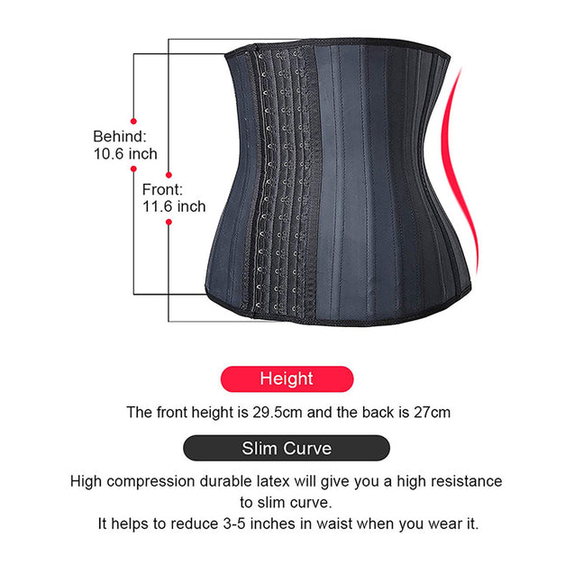 100% Latex Waist Trainer with 25 Steel Boned