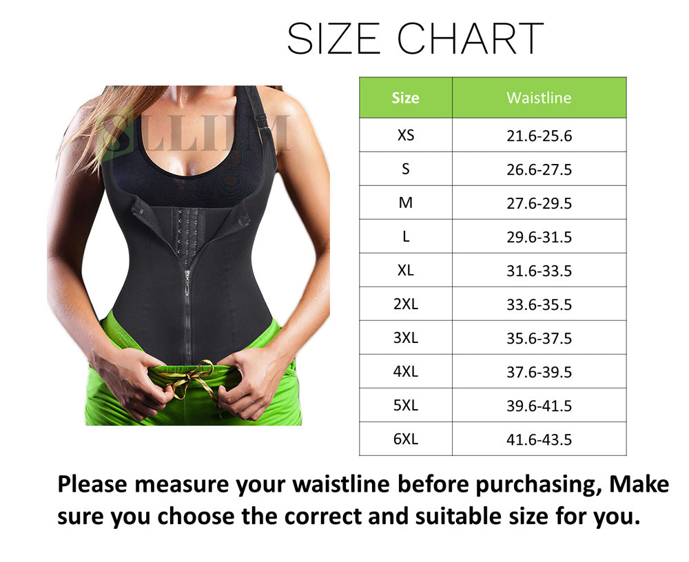 Women Waist Trainer Zipper Corset Belt Body Shaper Cincher Neoprene - Slliim