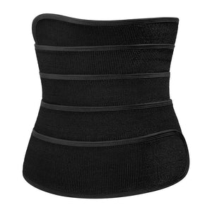 Waist Trimmer Wrap Fat Burning Sauna Waist Trainer Black- One Size Fit All