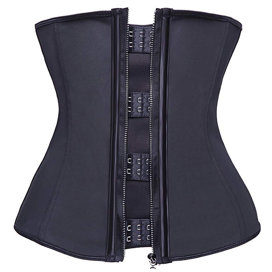 Waist trainer corset with zipper outlet