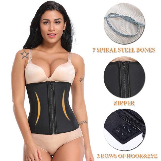 Latex Waist Training Corsets with Zip & Hook