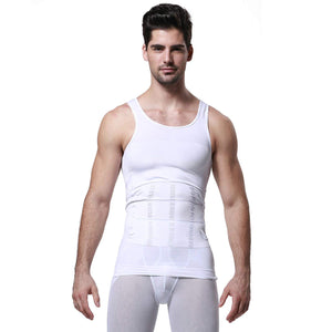 Mens Slimming Body Shaper Vest Shirt Abdomen Slim