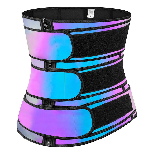 Reflective Fitness Sweat Belt Colorful Unisex Latex Waist Trainer