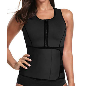 Neoprene Sweat Vest with Adjustable Waist Trimmer Belt