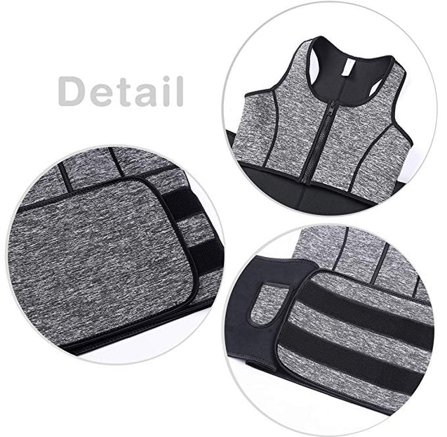 Neoprene Sweat Vest with Adjustable Waist Trimmer Belt