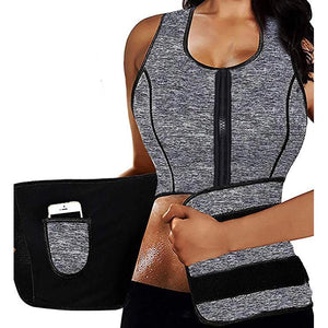 Neoprene Sweat Vest with Adjustable Waist Trimmer Belt