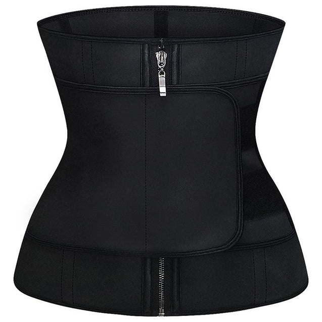 Women 9 Steel Boned Latex Sauna Belt Sweat Waist Trainer Corset