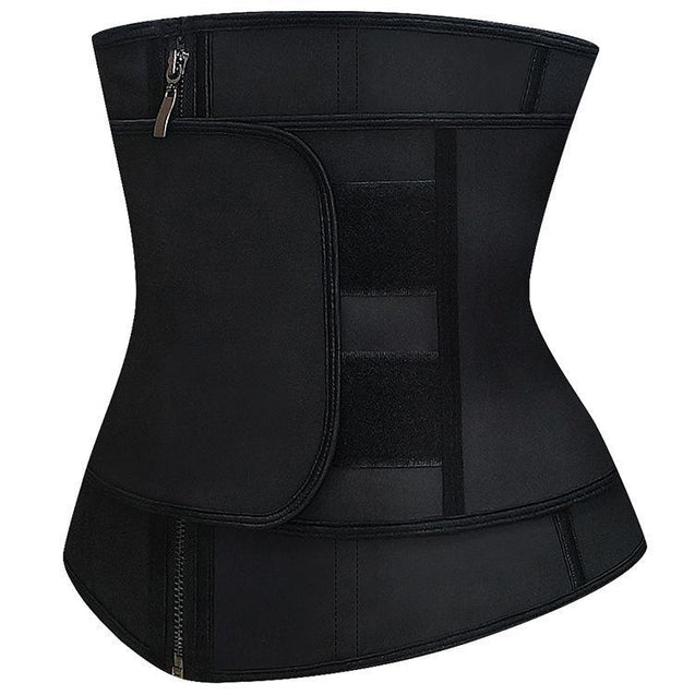 Women 9 Steel Boned Latex Sauna Belt Sweat Waist Trainer Corset